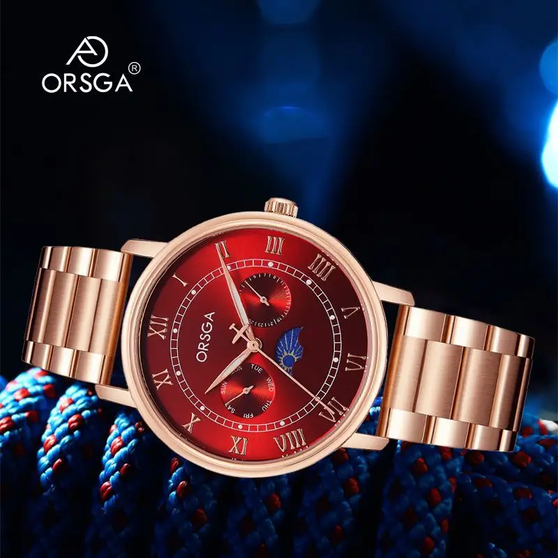 ORSGA Men's Multifunctional Watch with Moon Calendar & Waterproof Quartz - Image 10