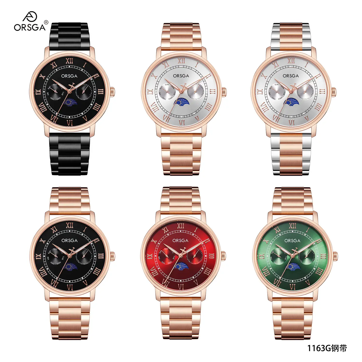 ORSGA Men's Multifunctional Watch with Moon Calendar & Waterproof Quartz - Image 12