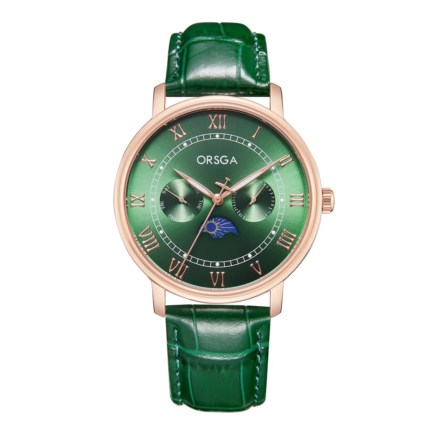 ORSGA Men's Multifunctional Watch with Moon Calendar & Waterproof Quartz - Image 3