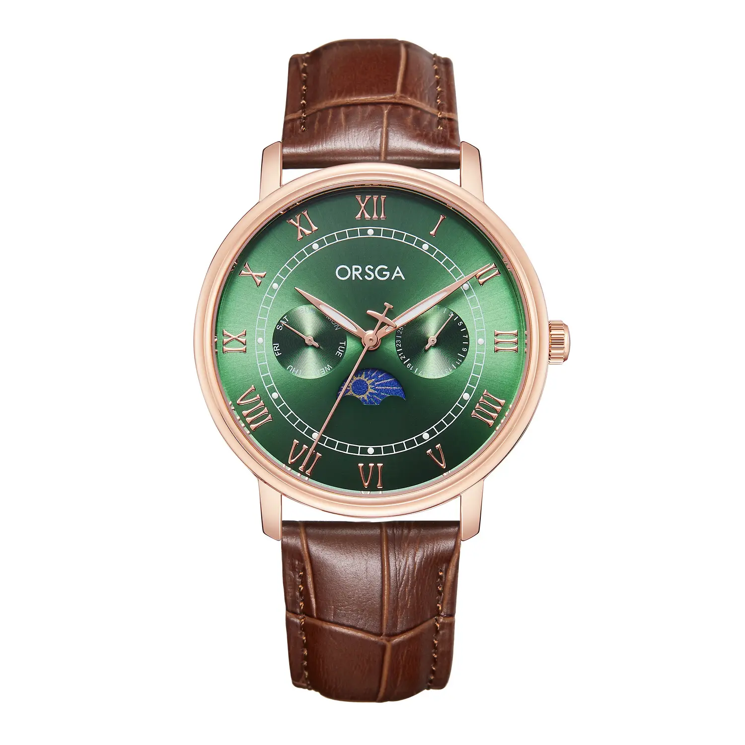 ORSGA Men's Multifunctional Watch with Moon Calendar & Waterproof Quartz - Image 4