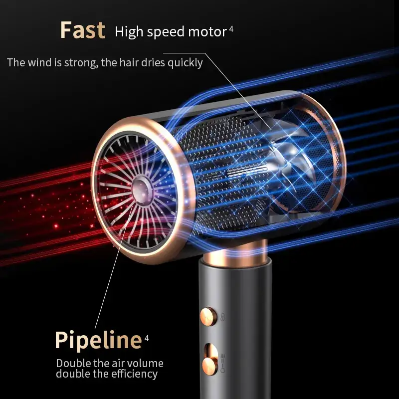 Cross-border Electric Hair Dryer with High Wind Blue Fan
