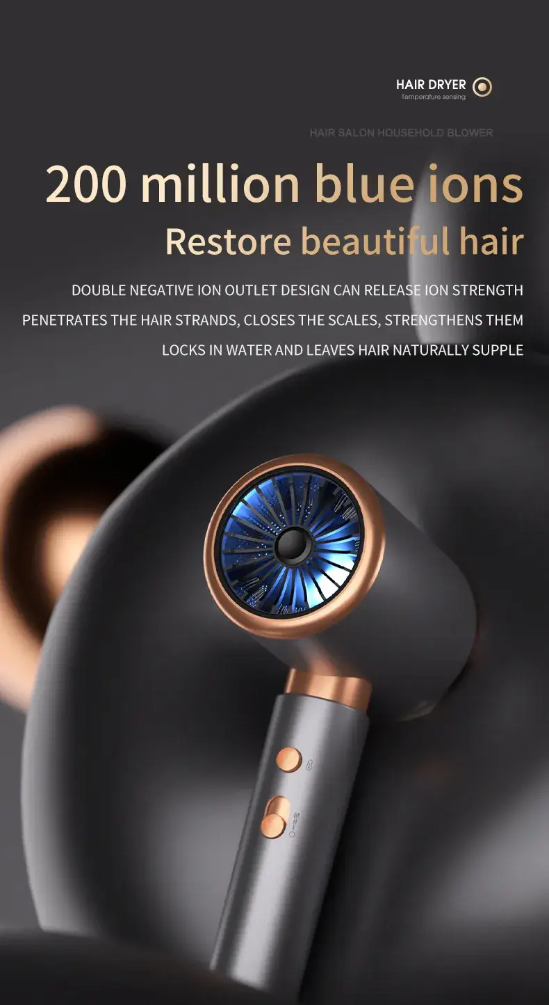 Cross-border Electric Hair Dryer with High Wind Blue Fan — feature 12