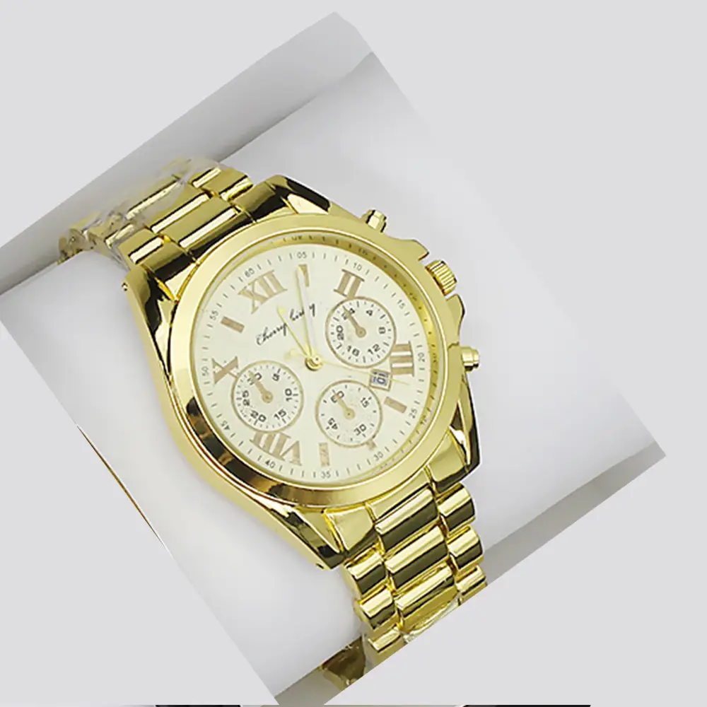 Couple Gold Quartz Wristwatches Set for Men & Women - Image 3