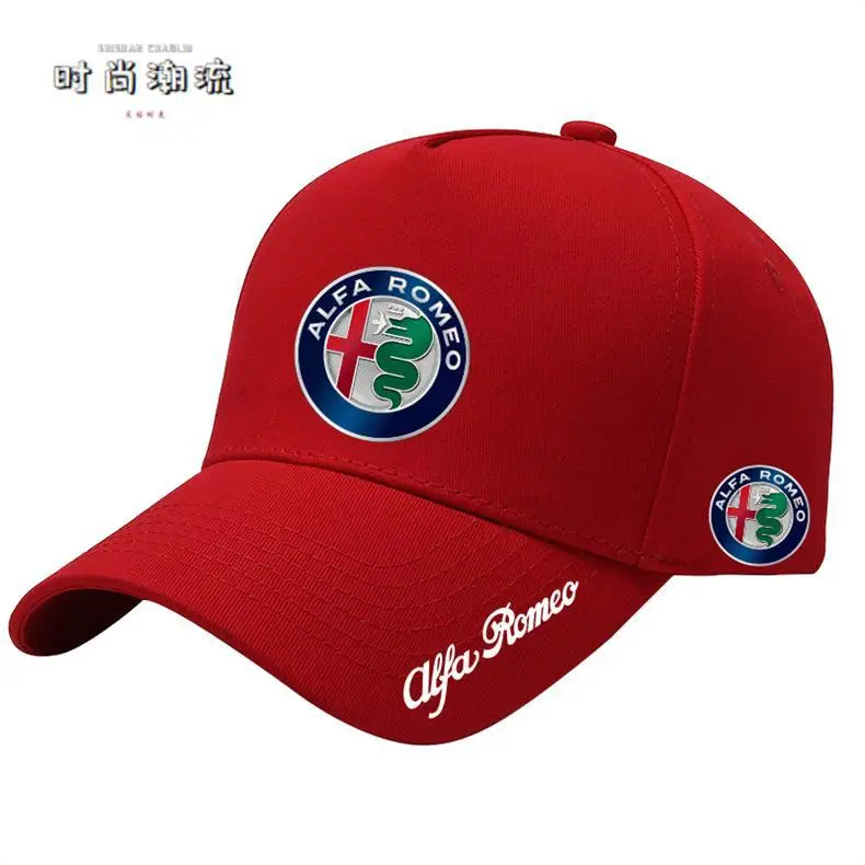 Alfa Romeo F1 racing car logo modified logo printing fans around baseball cap summer men sunshade — feature 4