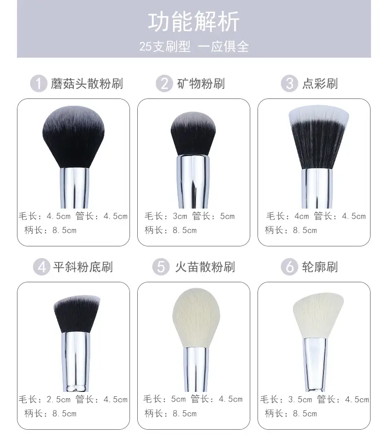 Professional Makeup Brush Set 25 Pcs Animal Hair Brush Kit β feature 7