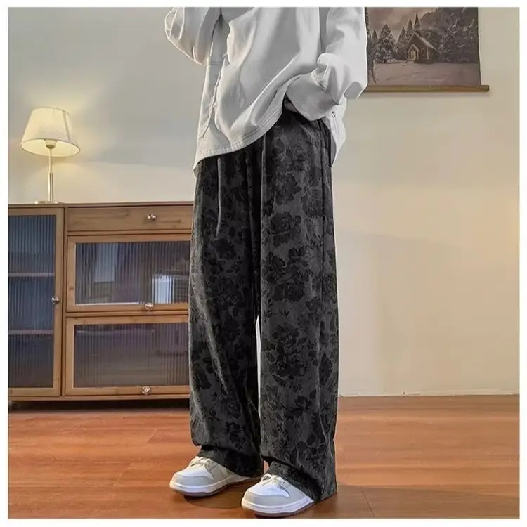 American Style Retro Loose Wide Leg Pants Men - Image 4