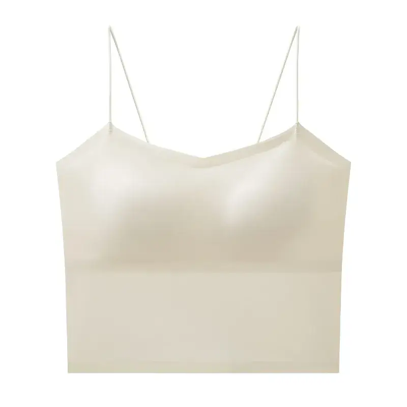 Black Ice Silk Camisole Vest Women's Belt Chest Pad - Image 10