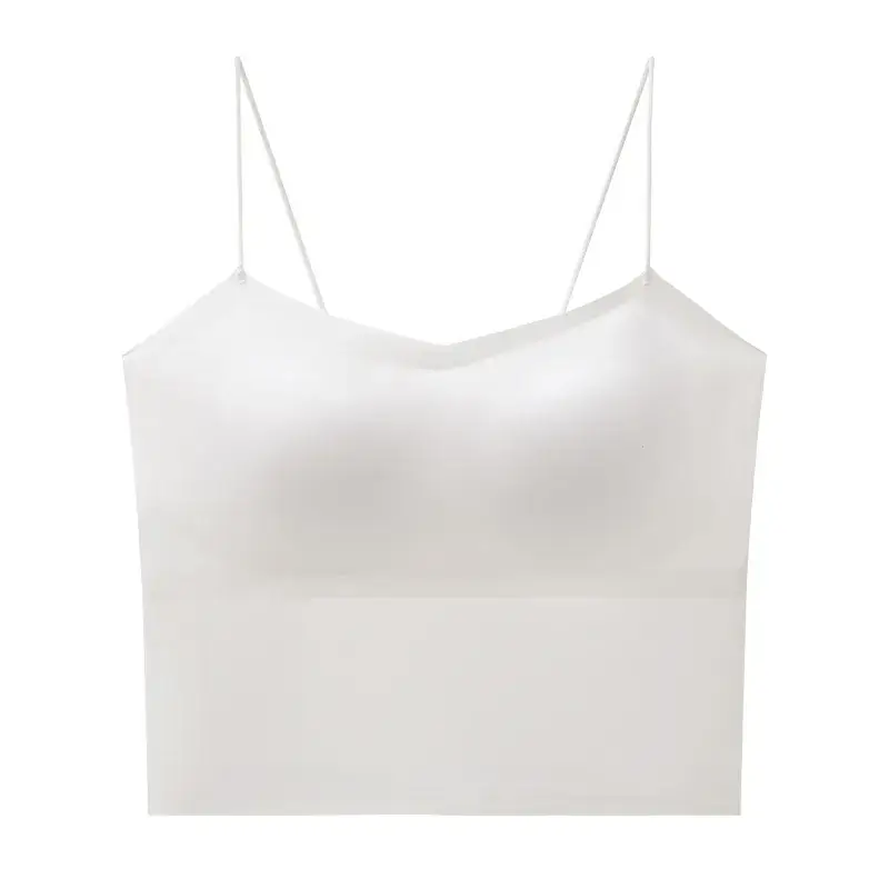 Black Ice Silk Camisole Vest Women's Belt Chest Pad - Image 2
