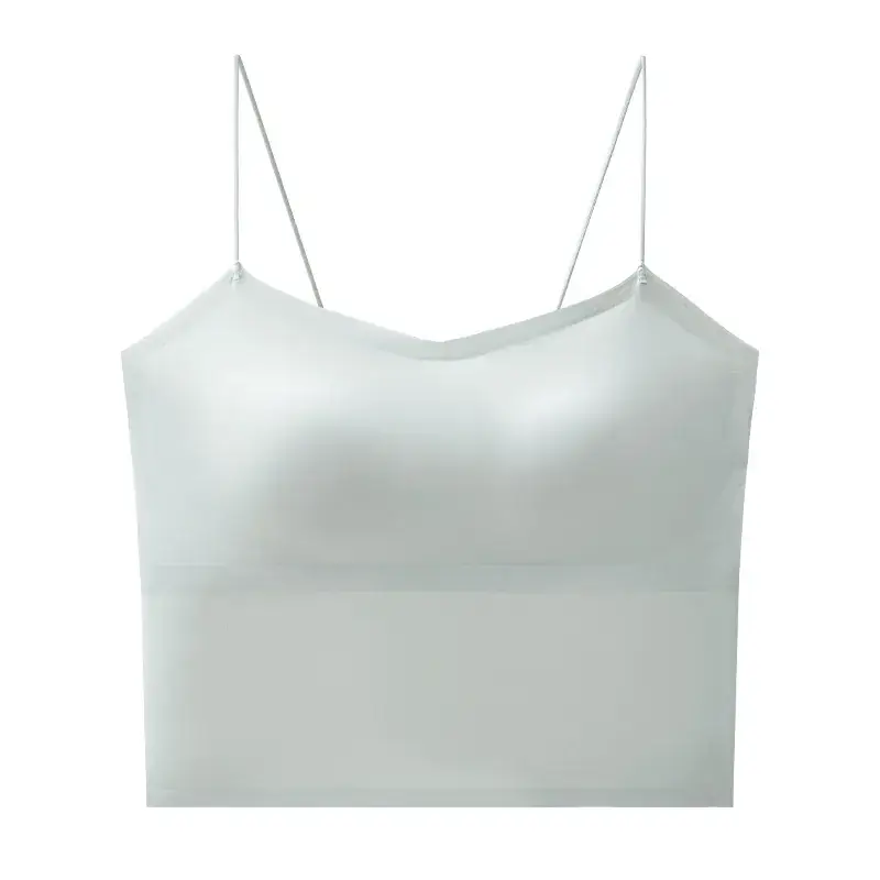 Black Ice Silk Camisole Vest Women's Belt Chest Pad - Image 4