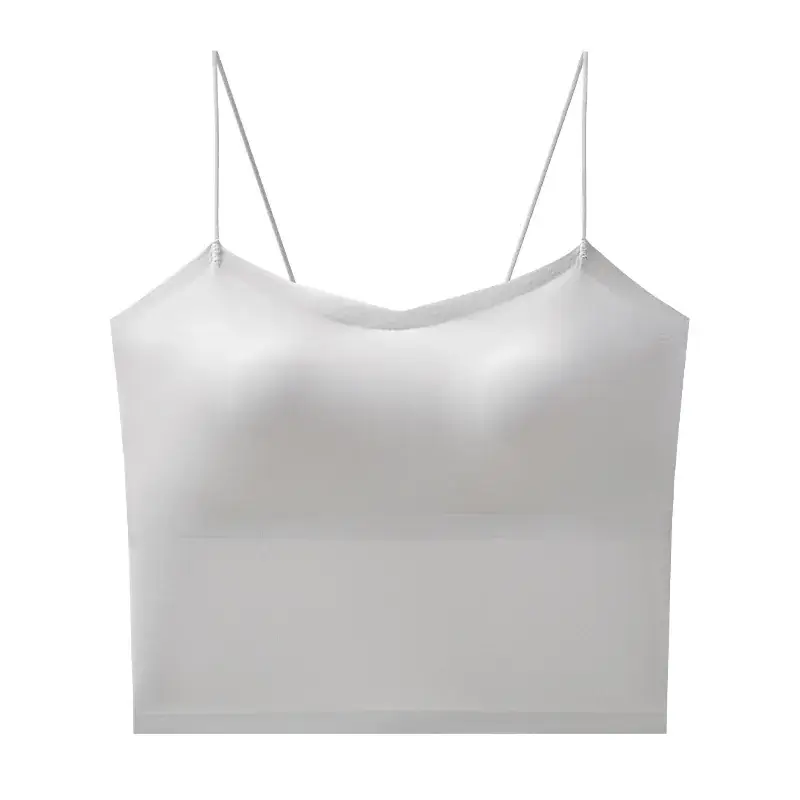 Black Ice Silk Camisole Vest Women's Belt Chest Pad - Image 5