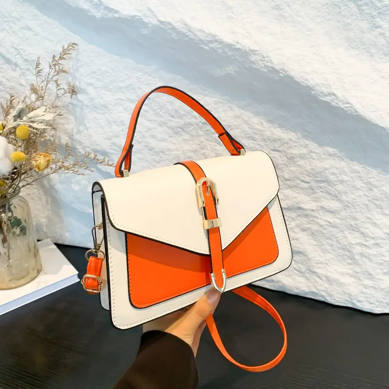Women's Contrast Color Square Bag 2024 New Fashion