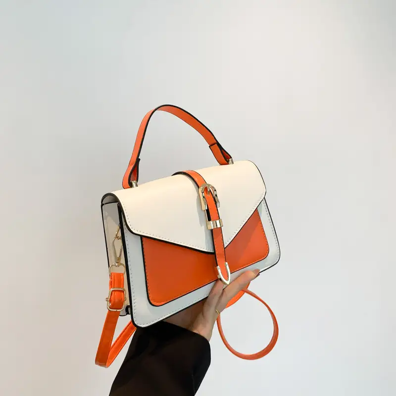 Women's Contrast Color Square Bag 2024 New Fashion