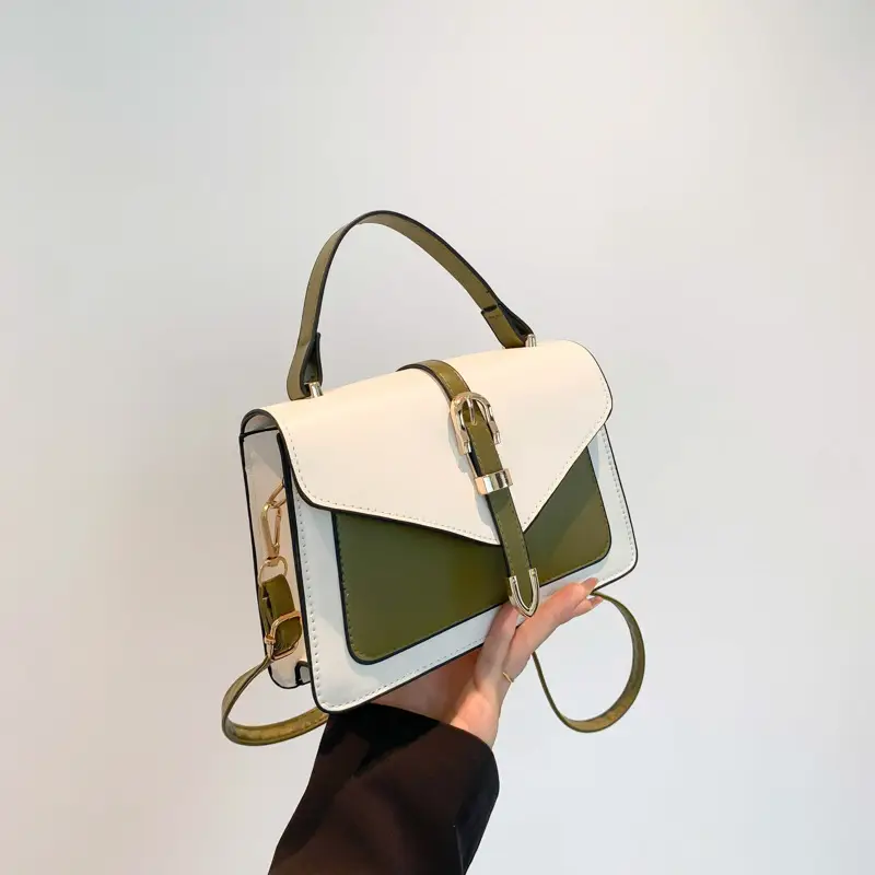 Women's Contrast Color Square Bag 2024 New Fashion
