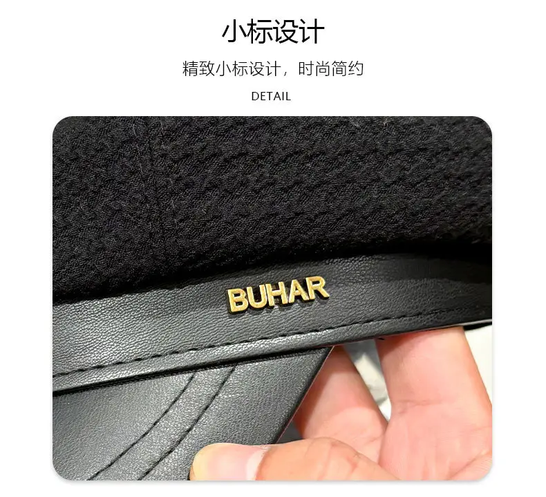 Women's Autumn Winter Hat with Leather Edge & Big Head — feature 8