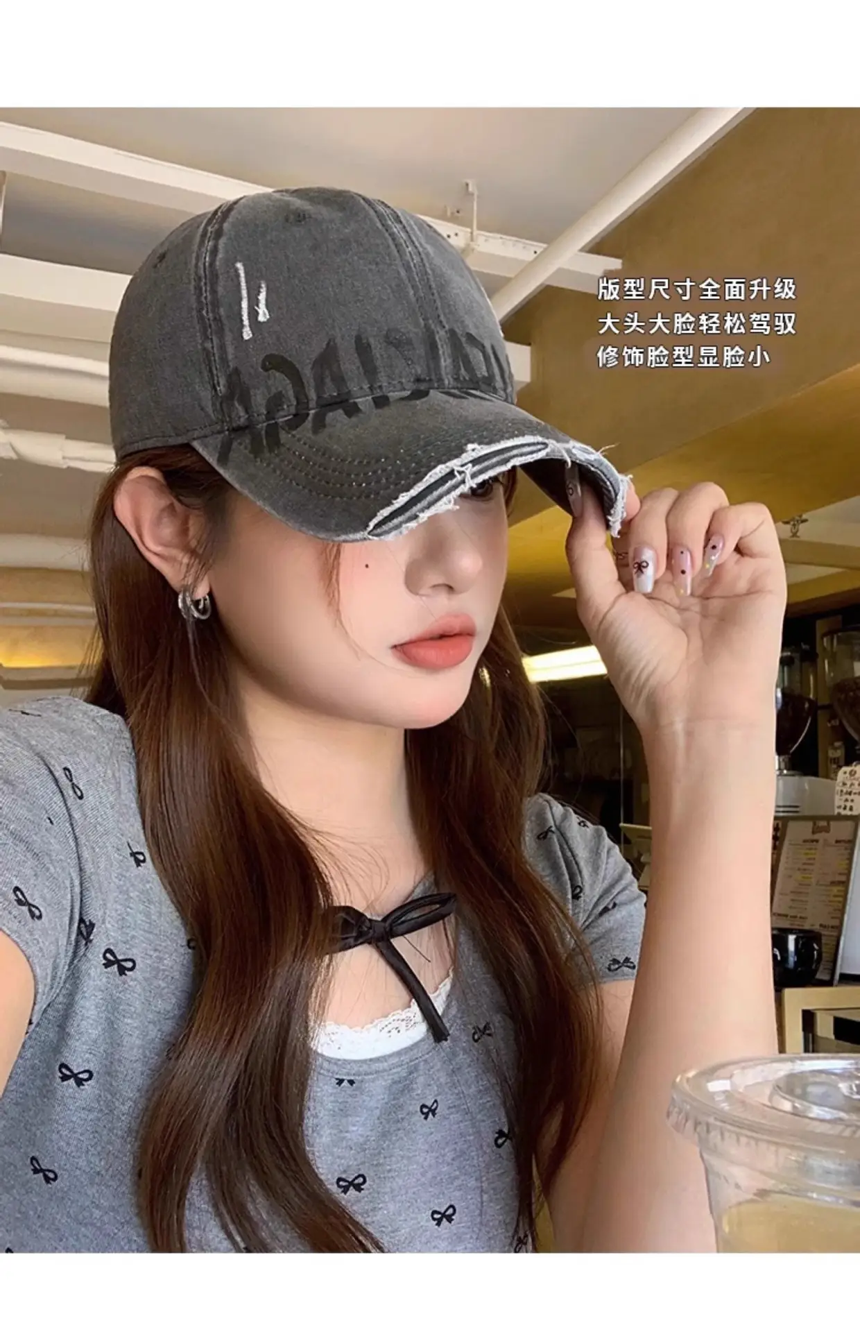 Retro Washed Hole Cap for Women Men Summer Sunshade Letter Hat — feature 9