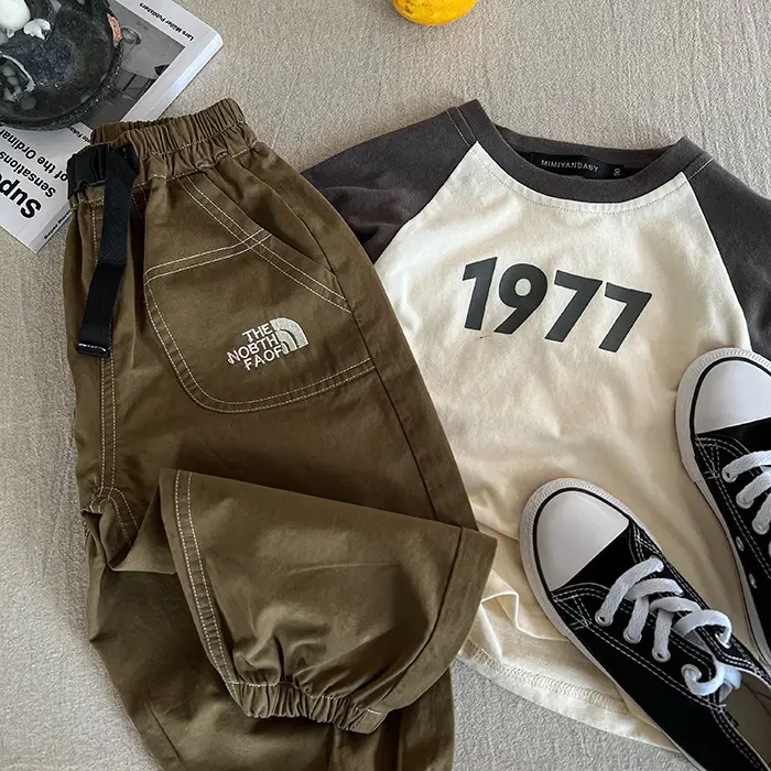 Kids Casual Pants Set Black Red 2025 New Style — feature 14