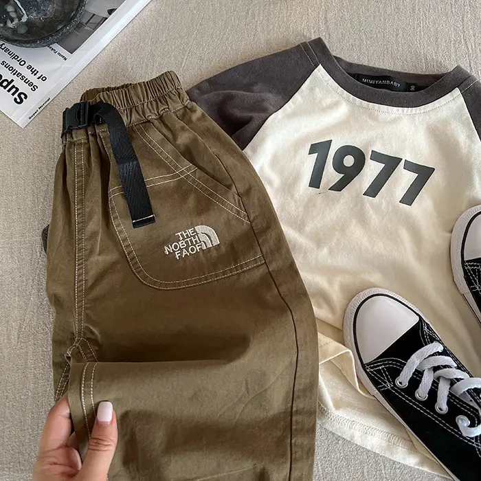 Kids Casual Pants Set Black Red 2025 New Style — feature 9
