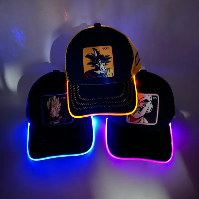 LED Neon Baseball Cap for Men Blue Black - Image 5