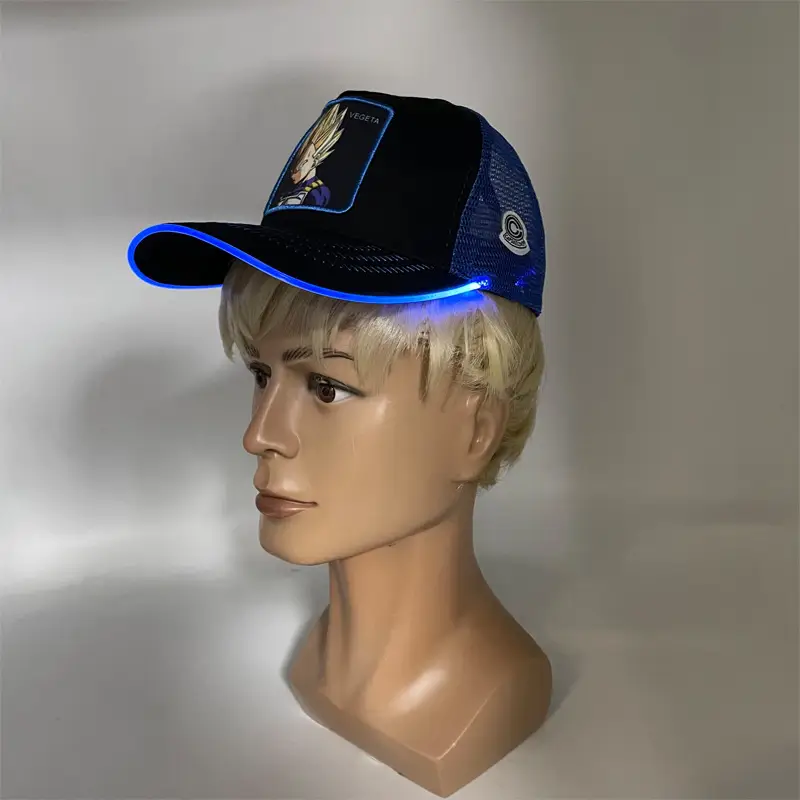 LED Neon Baseball Cap for Men Blue Black - Image 6