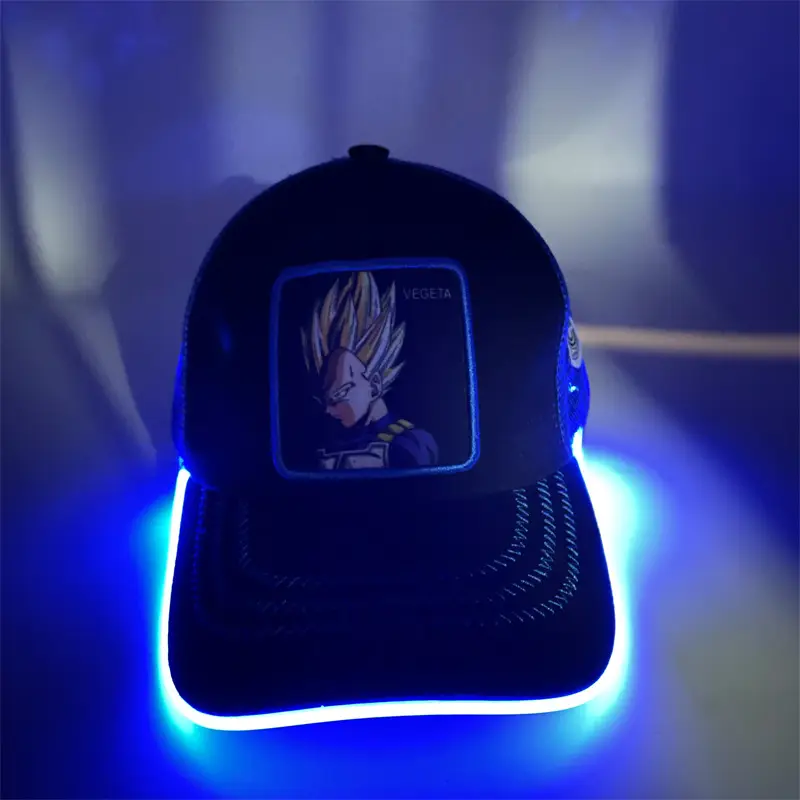LED Neon Baseball Cap for Men Blue Black - Image 7