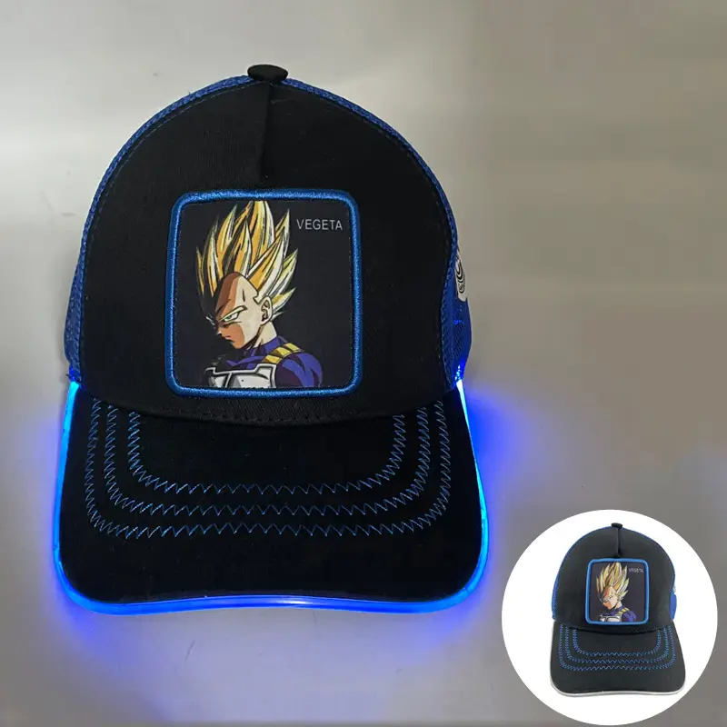 LED Neon Baseball Cap for Men Blue Black - Image 3