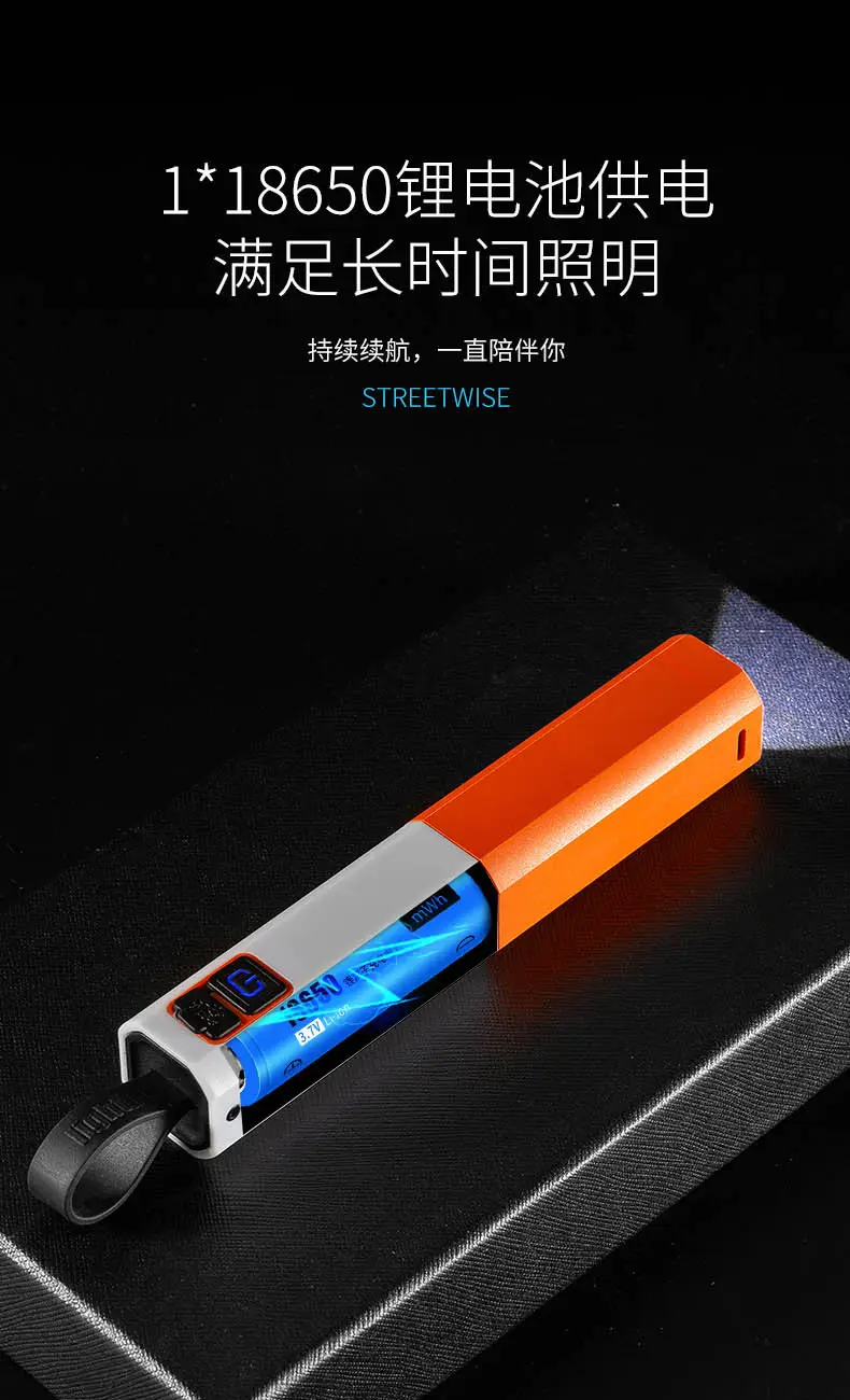 Cross-border European & American Style Laser Flashlight with 18650 Battery β feature 8