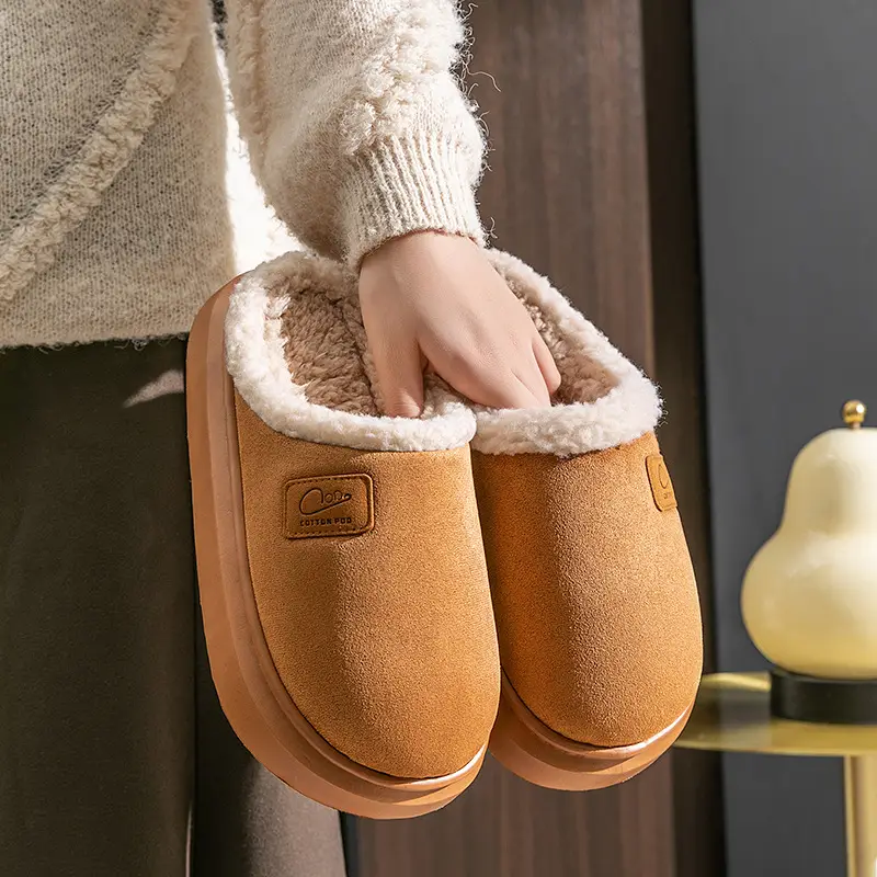 Home Slippers, Winter Thick-Soled Plush Slippers, Winter Indoor Non-Slip Warm Cotton Slippers for Men and Women, Wholesale for Stalls - Image 13