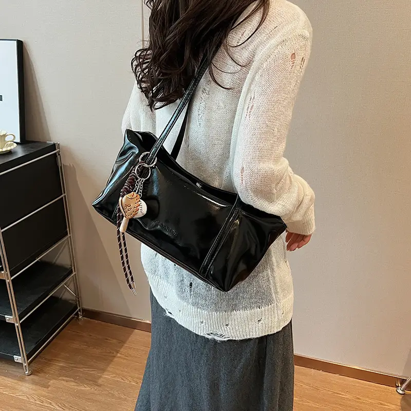 Korean Style Wax Leather Shoulder Bag Large Capacity - Image 10