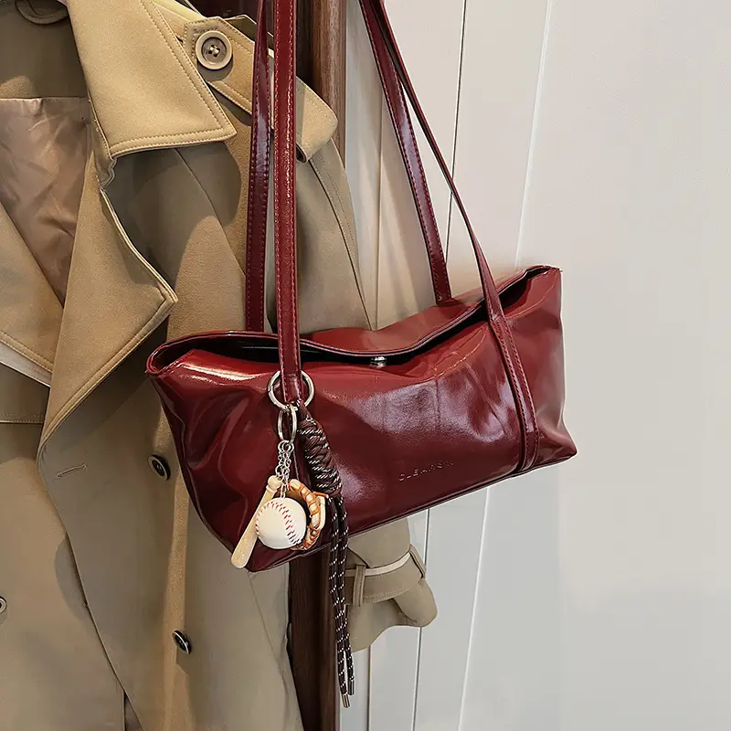 Korean Style Wax Leather Shoulder Bag Large Capacity - Image 11