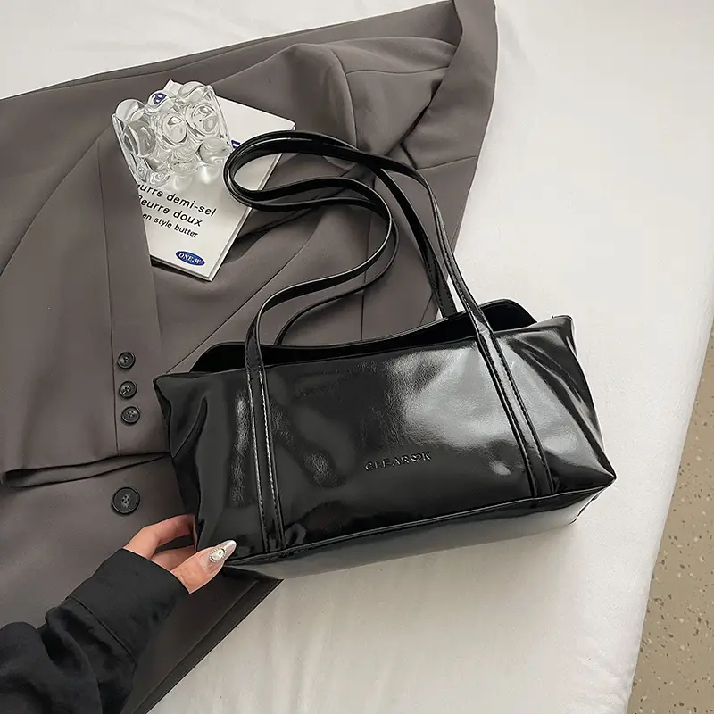 Korean Style Wax Leather Shoulder Bag Large Capacity - Image 3