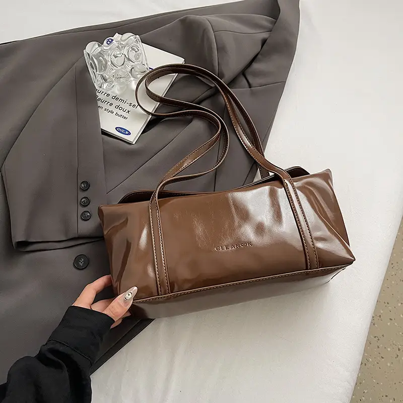 Korean Style Wax Leather Shoulder Bag Large Capacity - Image 4