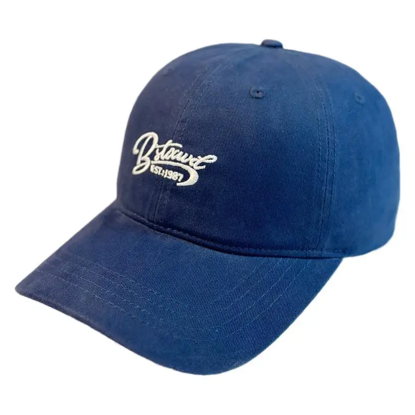 Korean Letter Embroidered Baseball Caps Blue Brown - Image 12