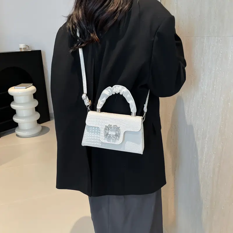 Shiny Diamond Crossbody Bag Pink Square Shoulder Bag — feature 35