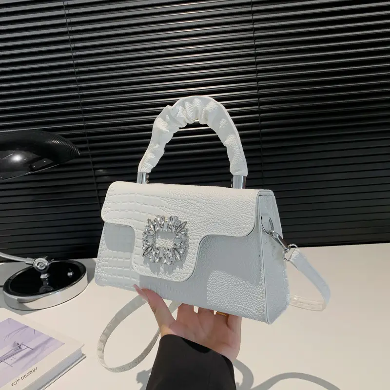 Shiny Diamond Crossbody Bag Pink Square Shoulder Bag — feature 36