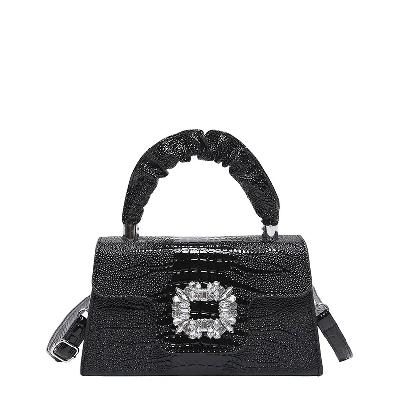 Shiny Diamond Crossbody Bag Pink Square Shoulder Bag - Image 2