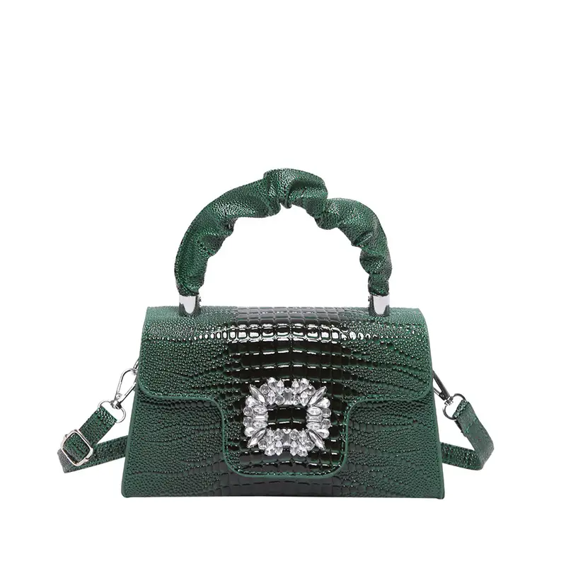 Shiny Diamond Crossbody Bag Pink Square Shoulder Bag - Image 4