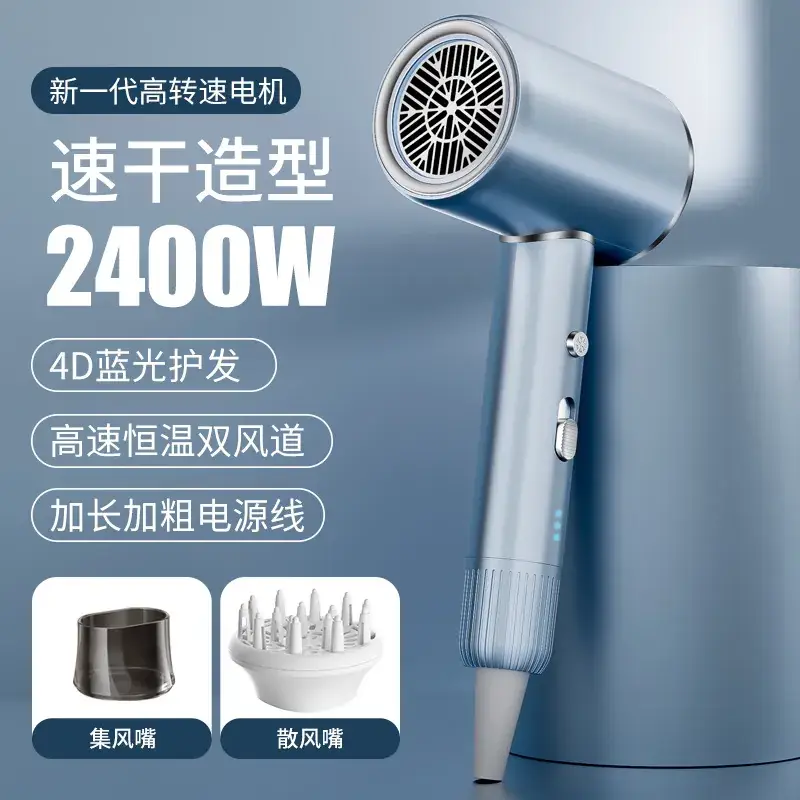2400W High-Speed Hair Dryer with Blue Light & 110V