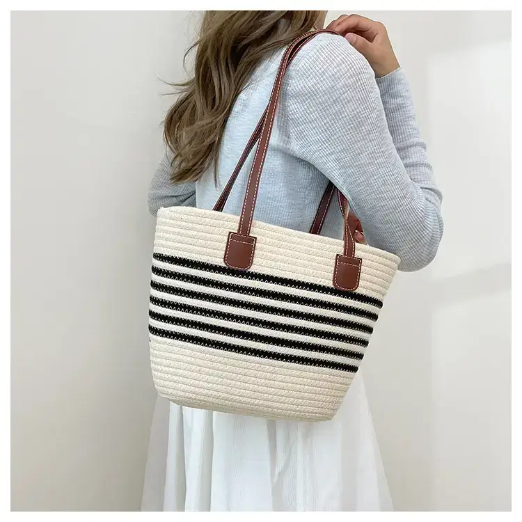 Straw Tote Bag Large Capacity 2025 Summer Beach Use — feature 9