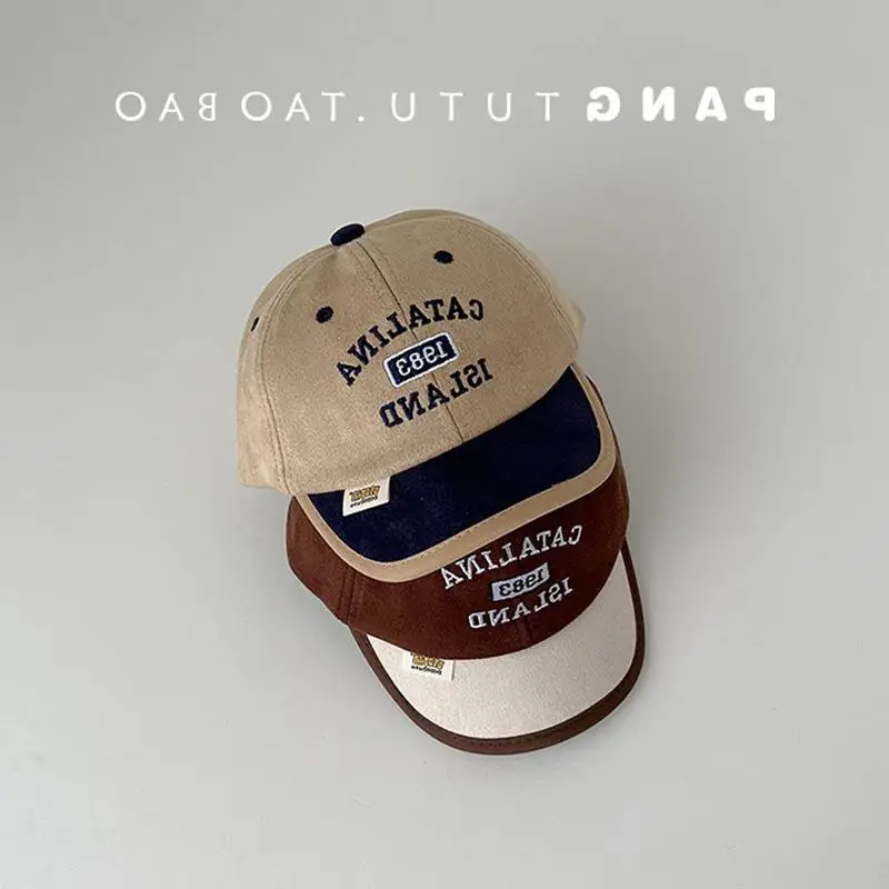 Korean-style Letter Embroidered Cap for Boys Girls