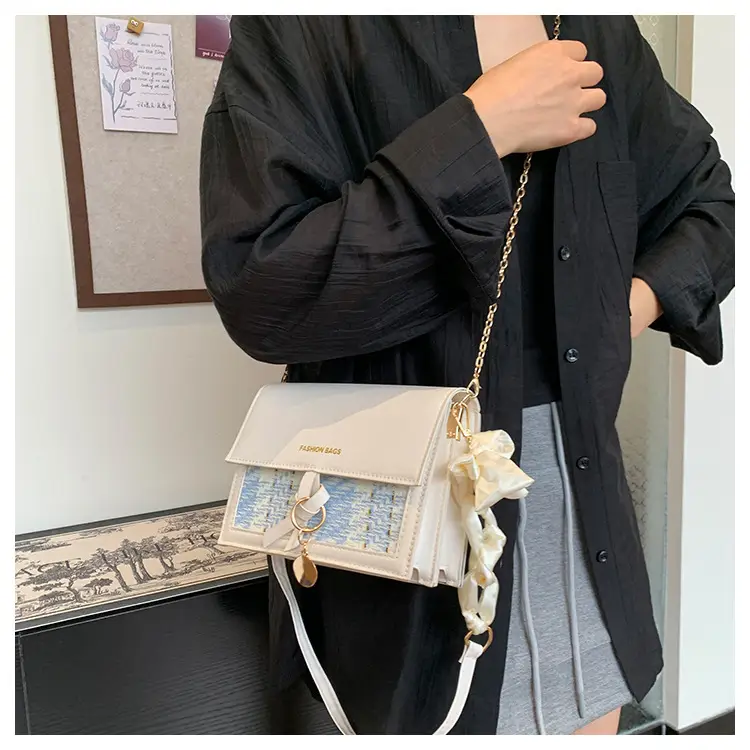 Black Embroidered Chain Shoulder Bag for Women — feature 14