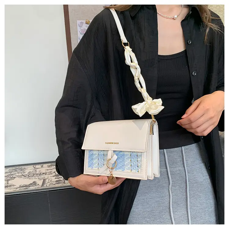 Black Embroidered Chain Shoulder Bag for Women — feature 17