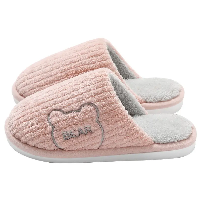 Women's Winter Large Size Cartoon Cute Bear Plush Warm Indoor Home Slippers for Men and Women - Image 10