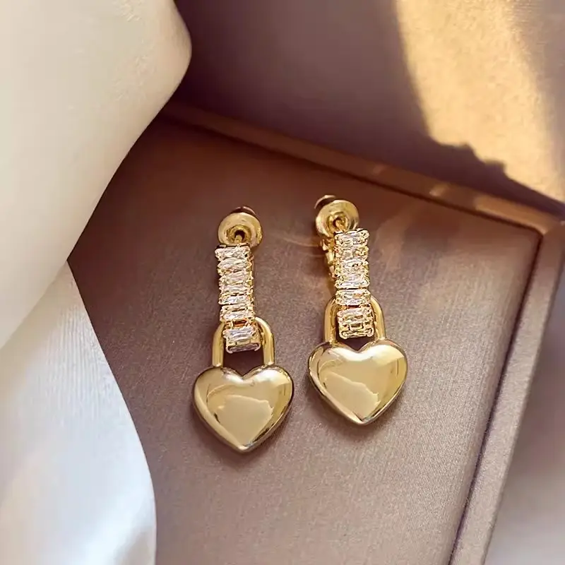 Electroplated Zircon Flower Earrings for Women
