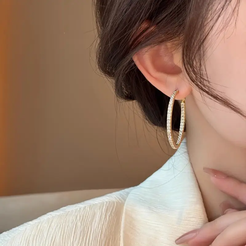 Electroplated Zircon Flower Earrings for Women — feature 15
