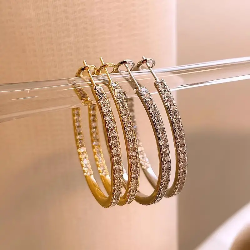 Electroplated Zircon Flower Earrings for Women — feature 16