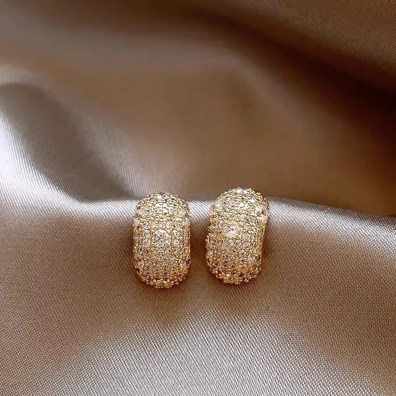 Electroplated Zircon Flower Earrings for Women — feature 19