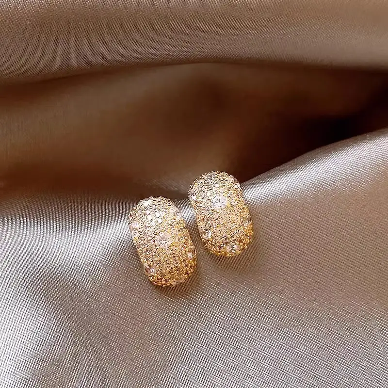 Electroplated Zircon Flower Earrings for Women — feature 20