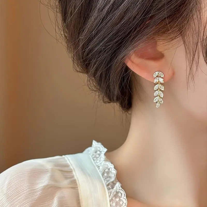 Electroplated Zircon Flower Earrings for Women — feature 23