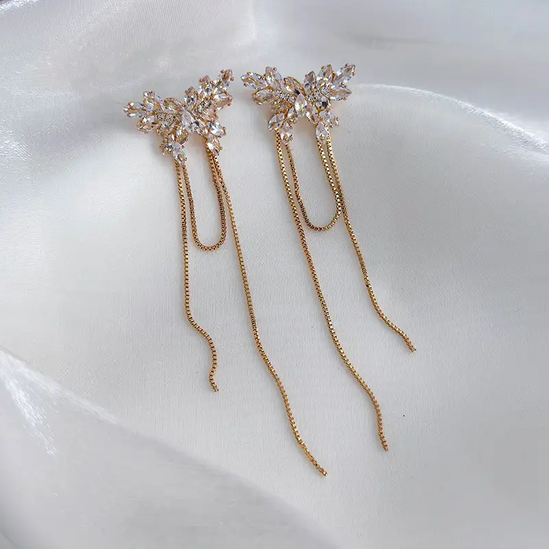 Electroplated Zircon Flower Earrings for Women — feature 25