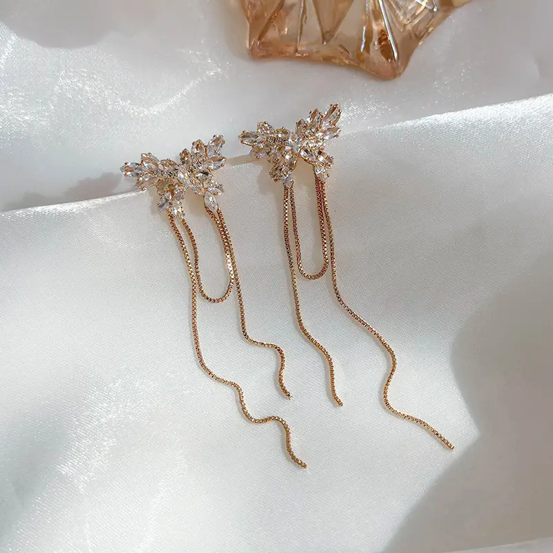 Electroplated Zircon Flower Earrings for Women — feature 26